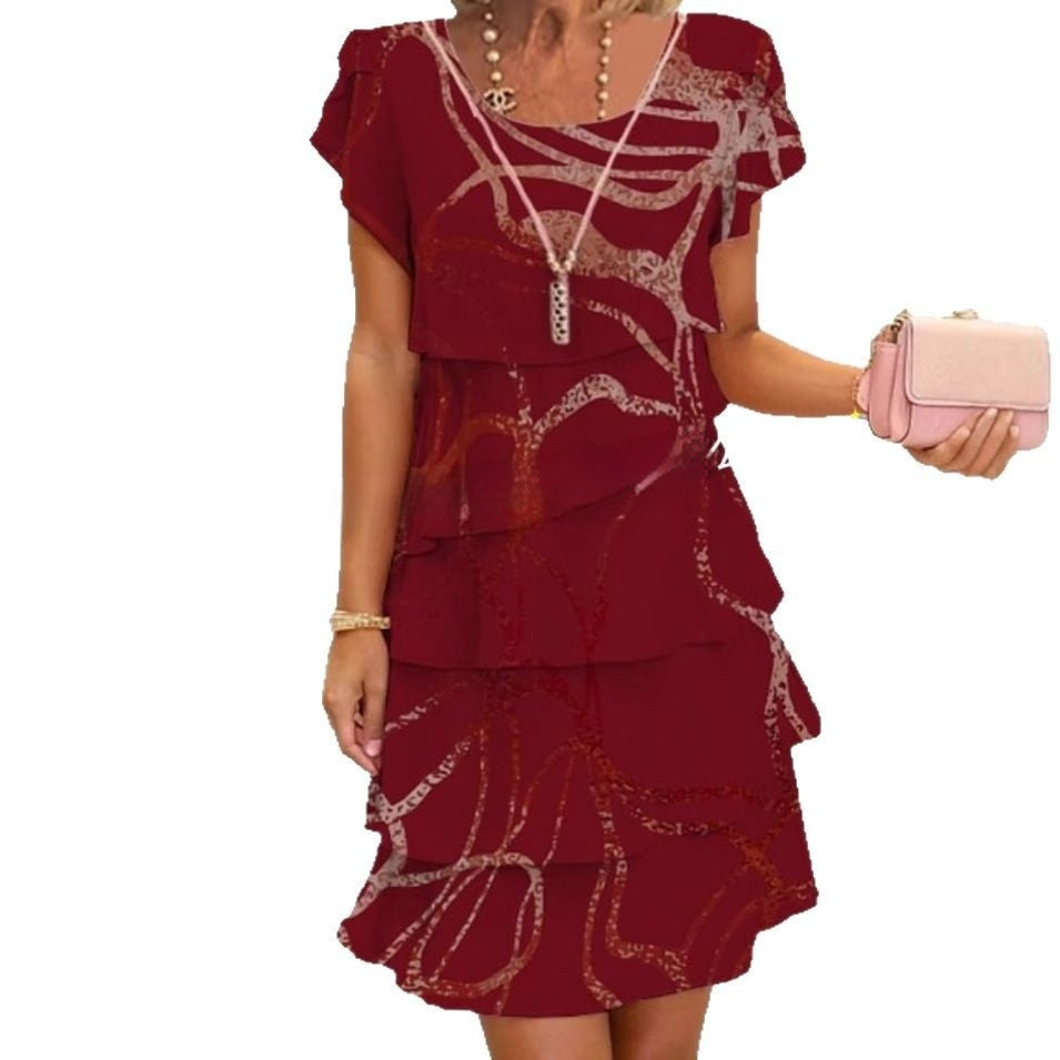 Robe imprimée à manches courtes