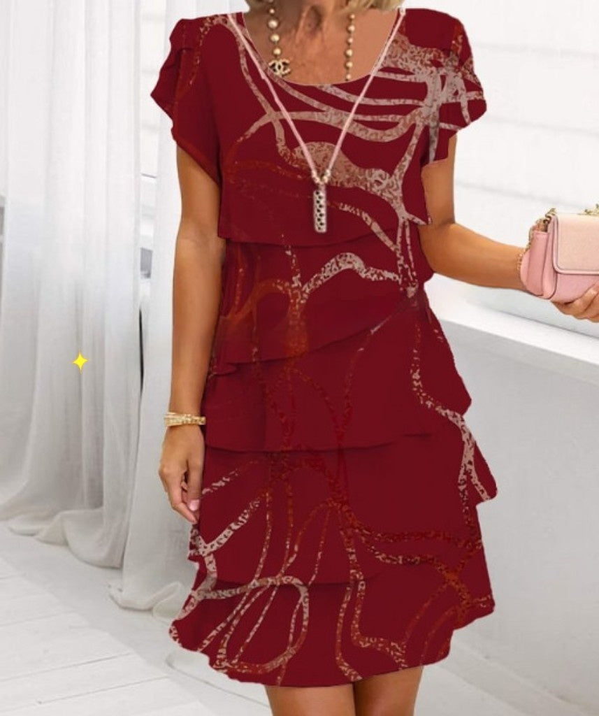 Robe imprimée à manches courtes