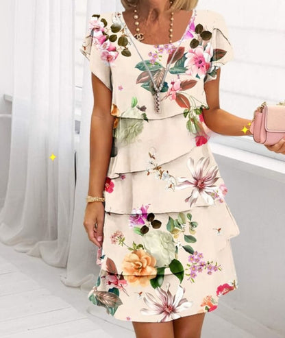 Robe imprimée à manches courtes