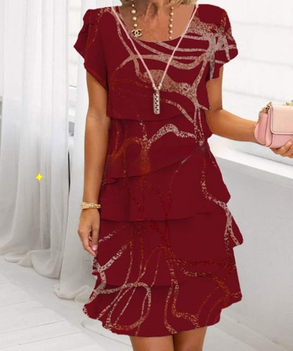 Robe imprimée à manches courtes