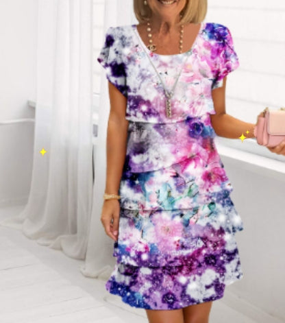 Robe imprimée à manches courtes