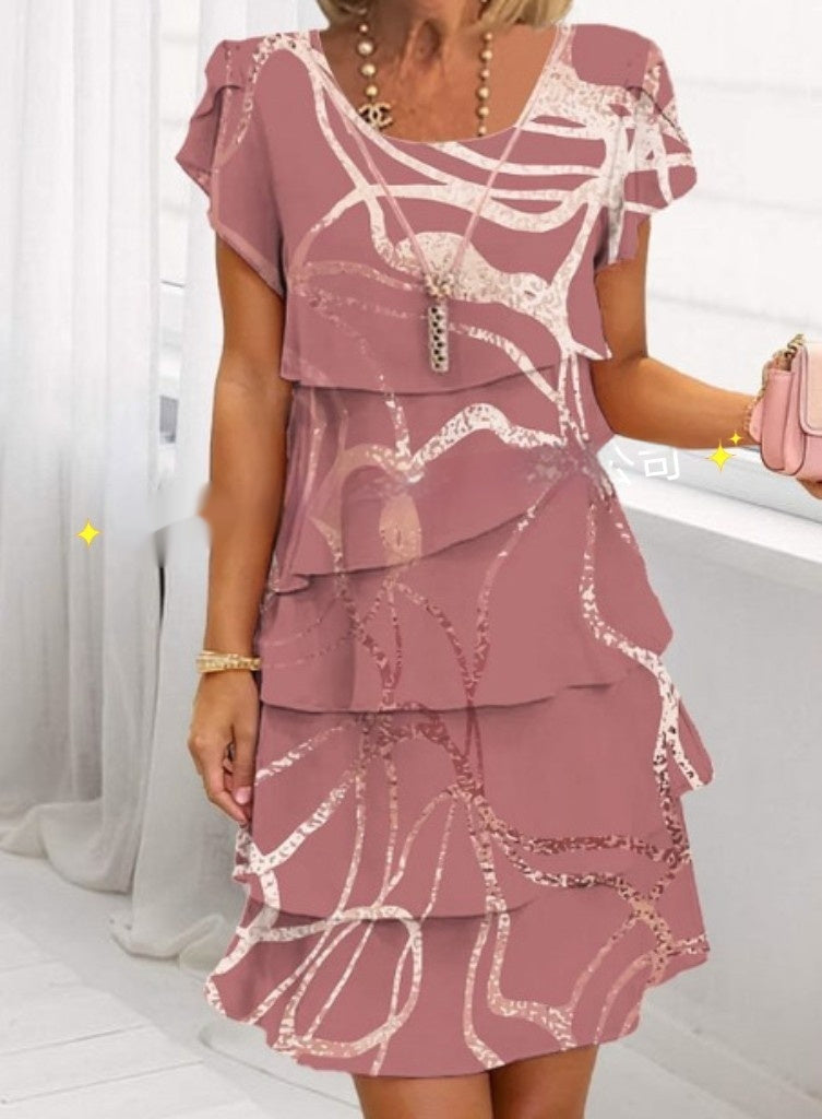Robe imprimée à manches courtes
